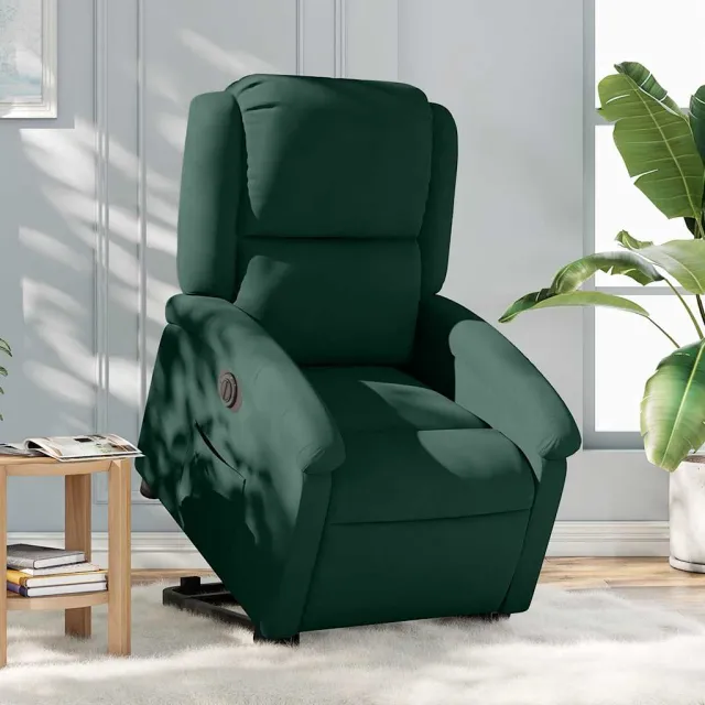 Fauteuil inclinable électrique vert foncé velours