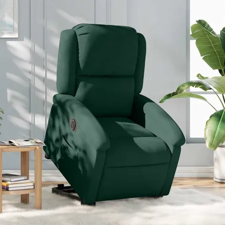 Fauteuil inclinable électrique vert foncé velours