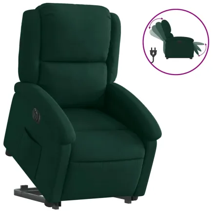 Fauteuil inclinable électrique vert foncé velours 2