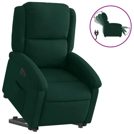 Fauteuil inclinable électrique vert foncé velours