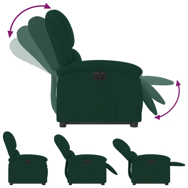 Fauteuil inclinable électrique vert foncé velours