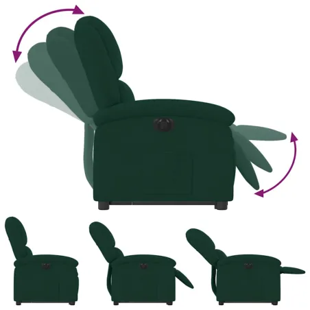 Fauteuil inclinable électrique vert foncé velours