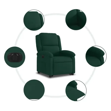 Fauteuil inclinable électrique vert foncé velours