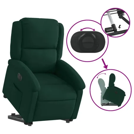Fauteuil inclinable électrique vert foncé velours