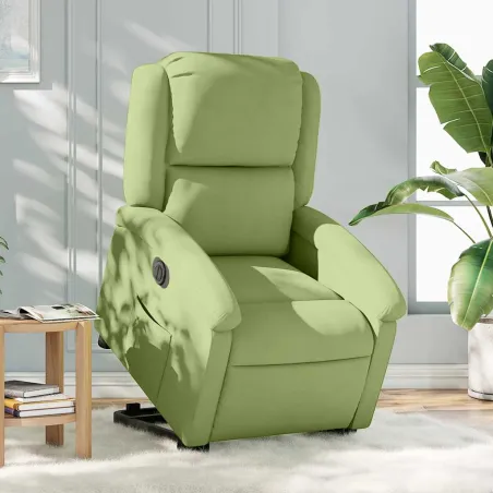 Fauteuil inclinable électrique vert clair velours
