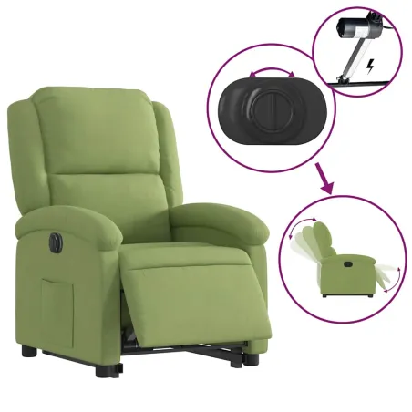 Fauteuil inclinable électrique vert clair velours