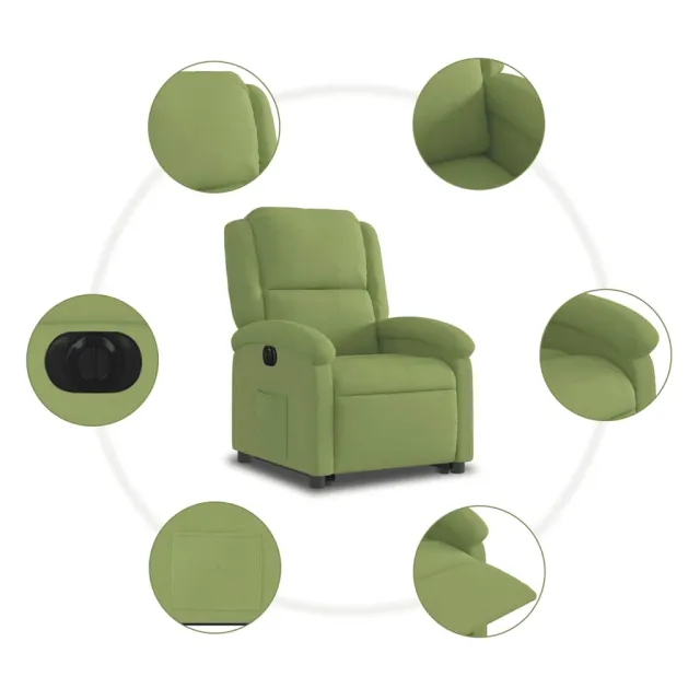 Fauteuil inclinable électrique vert clair velours