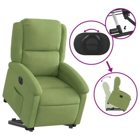 Fauteuil inclinable électrique vert clair velours