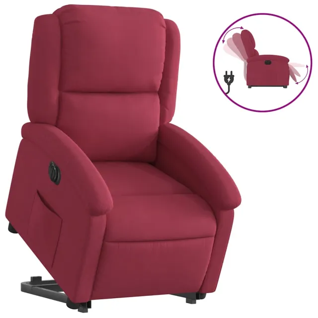 Fauteuil inclinable électrique rouge bordeaux velours