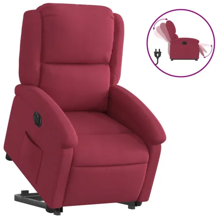 Fauteuil inclinable électrique rouge bordeaux velours
