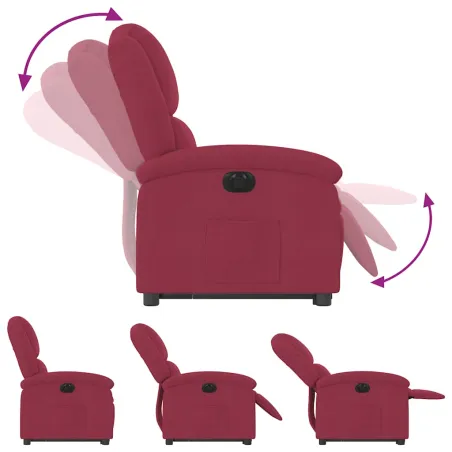 Fauteuil inclinable électrique rouge bordeaux velours