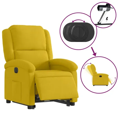 Fauteuil inclinable électrique jaune Velours