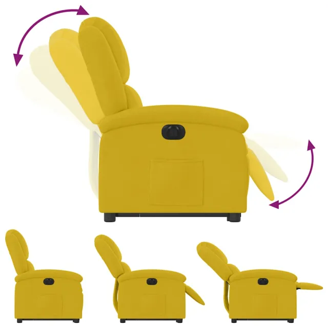 Fauteuil inclinable électrique jaune Velours