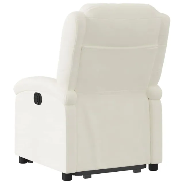 Fauteuil inclinable électrique crème velours