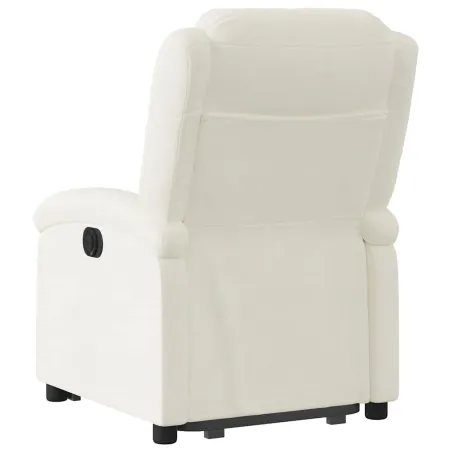 Fauteuil inclinable électrique crème velours