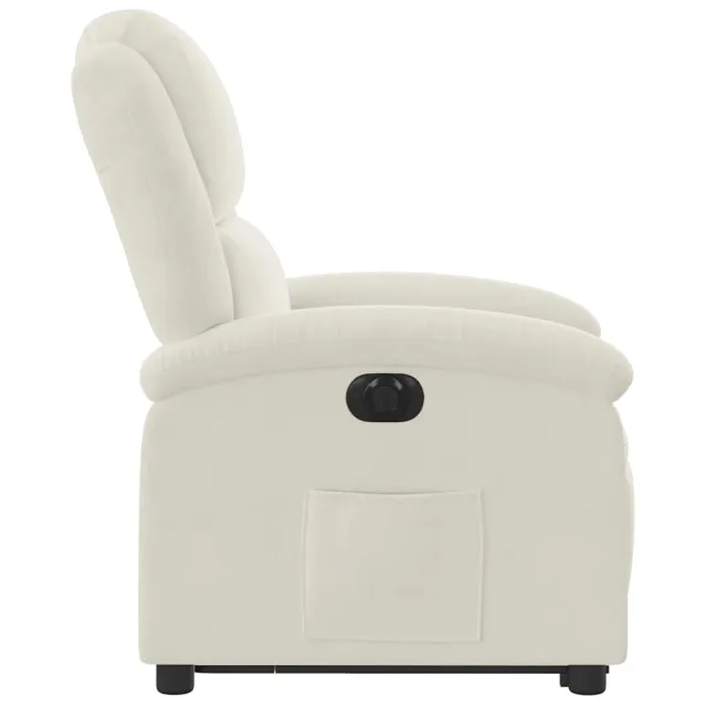 Fauteuil inclinable électrique crème velours