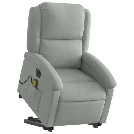 Fauteuil inclinable de massage électrique gris clair velours