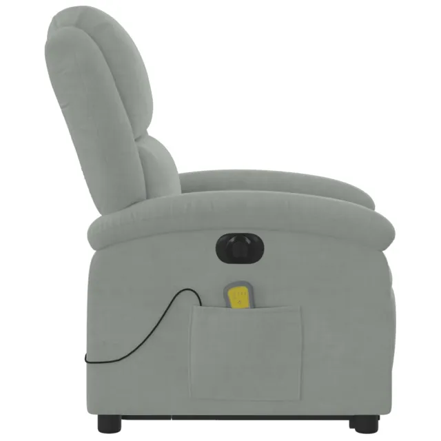 Fauteuil inclinable de massage électrique gris clair velours
