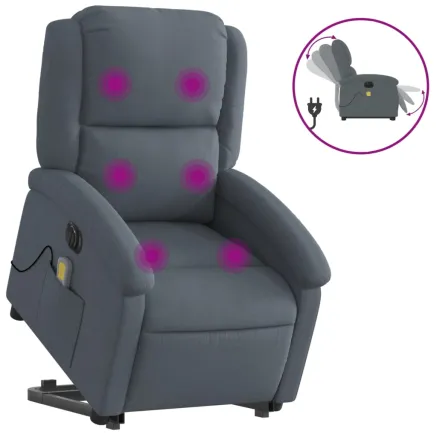 Fauteuil inclinable de massage électrique gris foncé velours 2