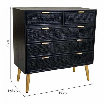 Commode Alexandra House Living Noir Doré Bois MDF 2