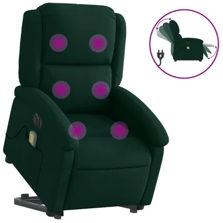 Fauteuil inclinable de massage électrique vert foncé velours