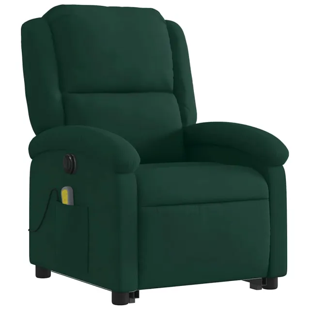 Fauteuil inclinable de massage électrique vert foncé velours