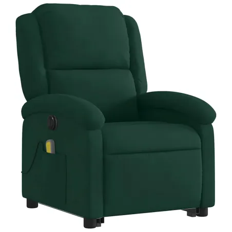 Fauteuil inclinable de massage électrique vert foncé velours