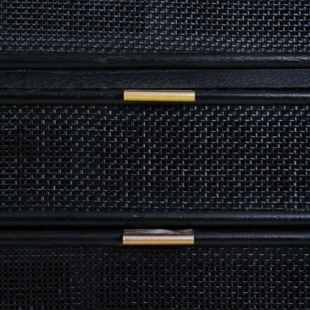 Chest of drawers Alexandra House Living Black Golden MDF Wood