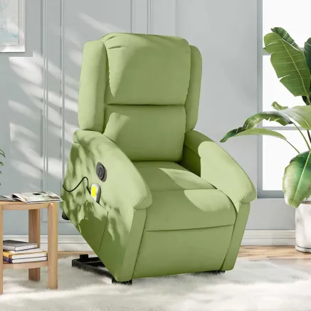 Fauteuil inclinable de massage électrique vert clair velours