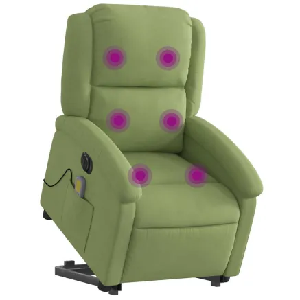 Fauteuil inclinable de massage électrique vert clair velours 2