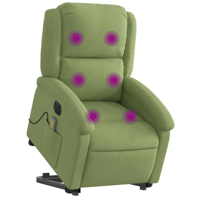 Fauteuil inclinable de massage électrique vert clair velours