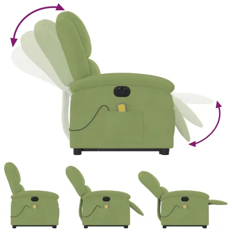 Fauteuil inclinable de massage électrique vert clair velours