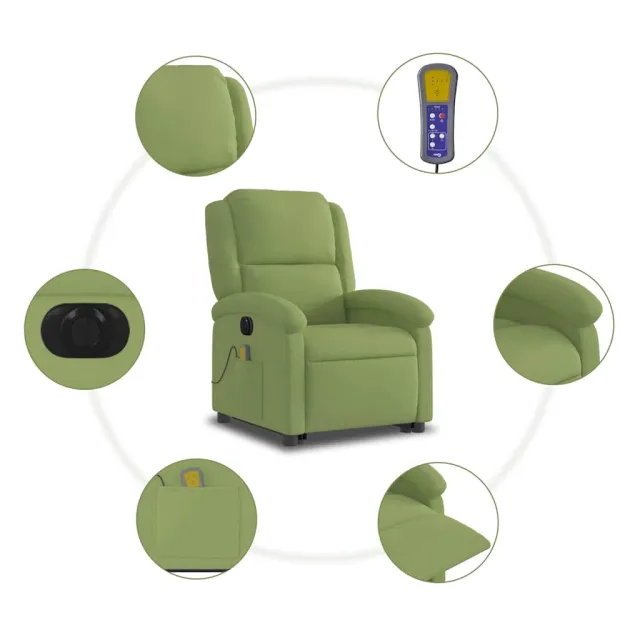 Fauteuil inclinable de massage électrique vert clair velours