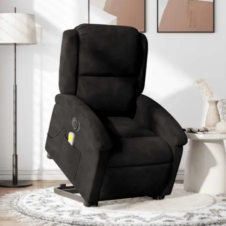 Fauteuil inclinable de massage électrique noir velours