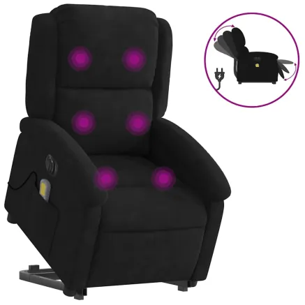 Fauteuil inclinable de massage électrique noir velours 2