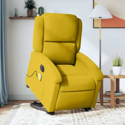 Fauteuil inclinable de massage électrique jaune velours