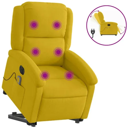 Fauteuil inclinable de massage électrique jaune velours