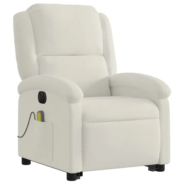 Fauteuil inclinable de massage électrique crème velours