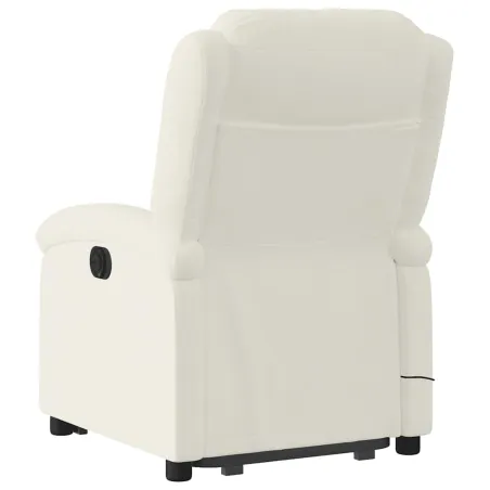 Fauteuil inclinable de massage électrique crème velours