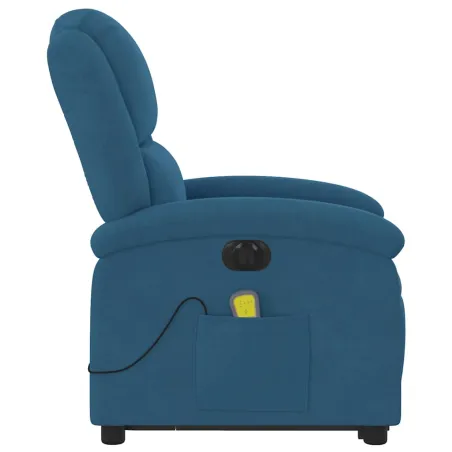 Fauteuil inclinable de massage électrique bleu velours