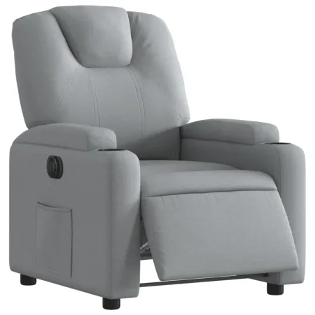 Fauteuil inclinable électrique Gris clair Tissu