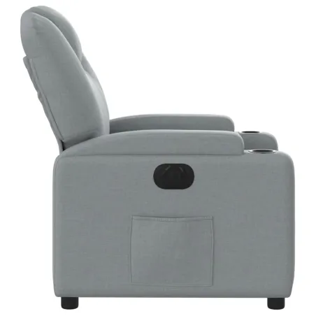 Fauteuil inclinable électrique Gris clair Tissu