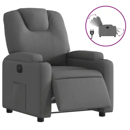Fauteuil inclinable électrique Gris foncé Tissu 2