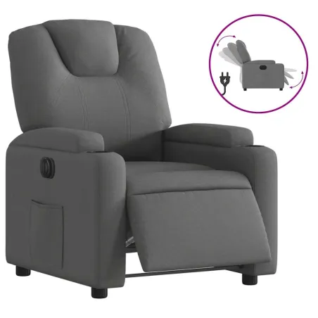 Fauteuil inclinable électrique Gris foncé Tissu