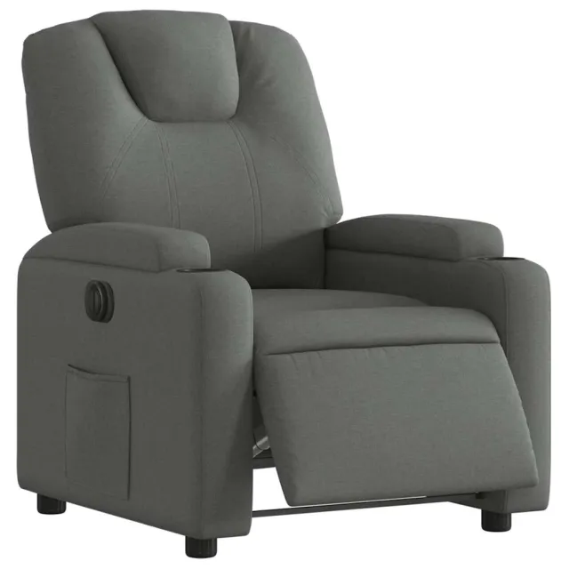 Fauteuil inclinable électrique Gris foncé Tissu