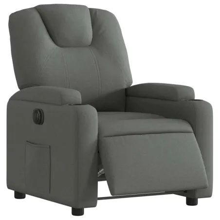 Fauteuil inclinable électrique Gris foncé Tissu