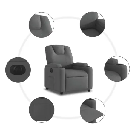 Fauteuil inclinable électrique Gris foncé Tissu