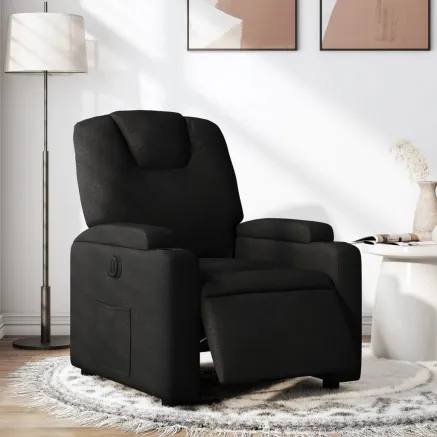 Fauteuil inclinable électrique Noir Tissu