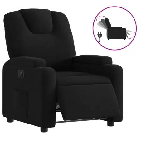 Fauteuil inclinable électrique Noir Tissu