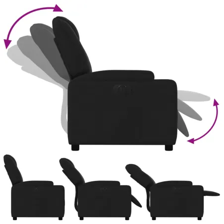 Fauteuil inclinable électrique Noir Tissu